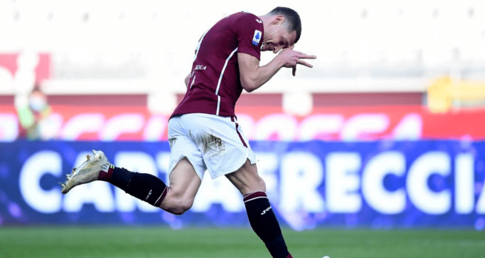 Esultanza gallo Belotti Torino