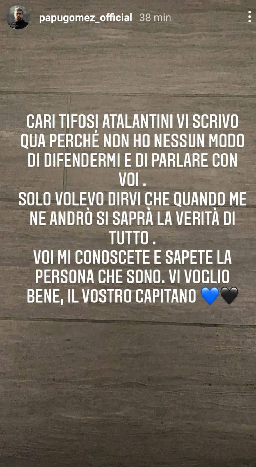 Post Instagram Gomez Atalanta