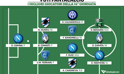 Voti Fantacalcio: I migliori giocatori della 14a giornata di Fantacalcio