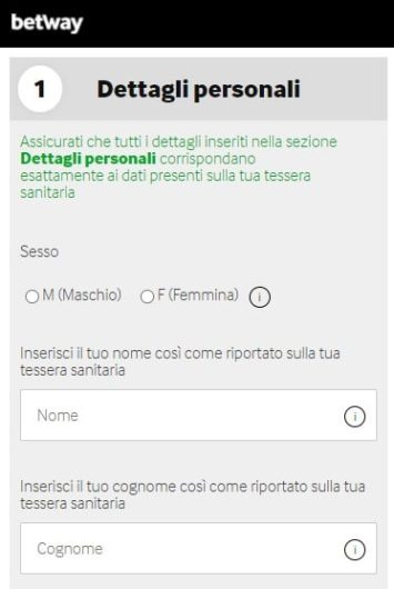Betway resgistrazione