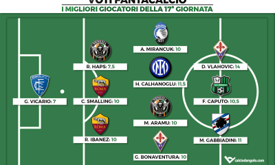 Voti Fantacalcio: I migliori giocatori della 17a giornata di Fantacalcio