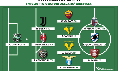 Voti Fantacalcio: I migliori giocatori della 26a giornata di Fantacalcio
