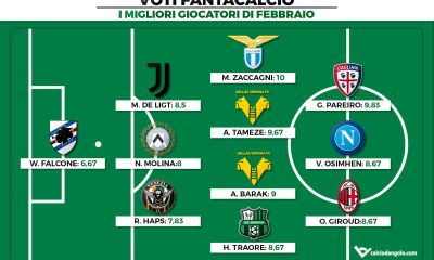 Voti Fantacalcio: I migliori giocatori del mese di Febbraio di Fantacalcio