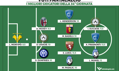 Voti Fantacalcio: I migliori giocatori della 34&ordf; giornata di Serie A 2021/2022