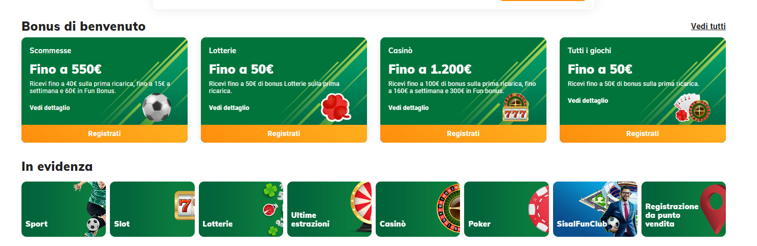 Bonus Sisal e promozioni attive sull’operatore