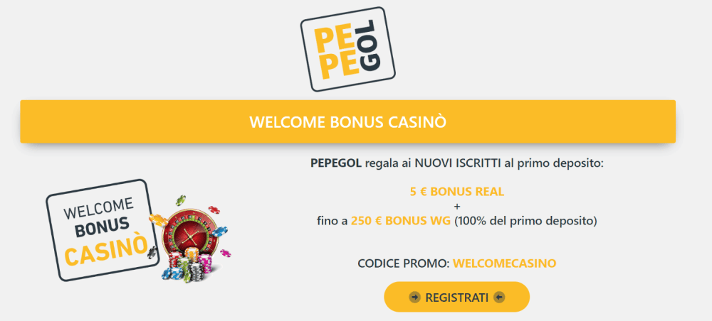 bonus benvenuto pepegol.it