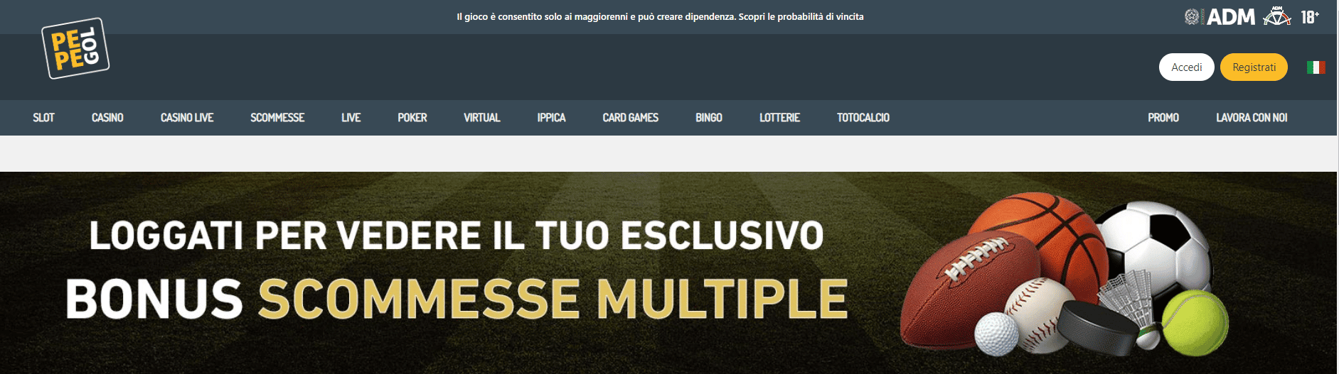 Pepegol Bonus di benvenuto presenti per i clienti 2026