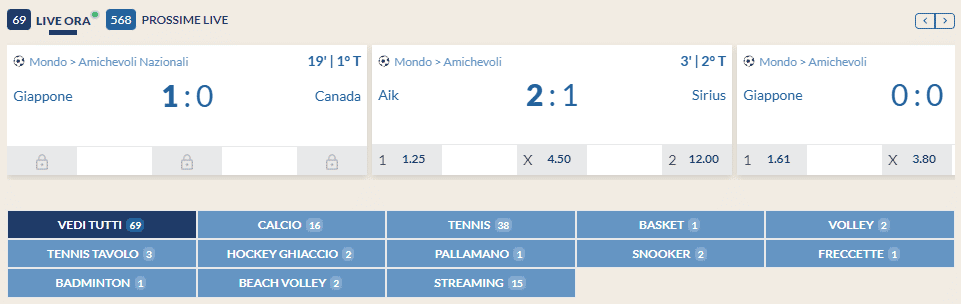 Scommesse Live &ndash; Vince Eurobet