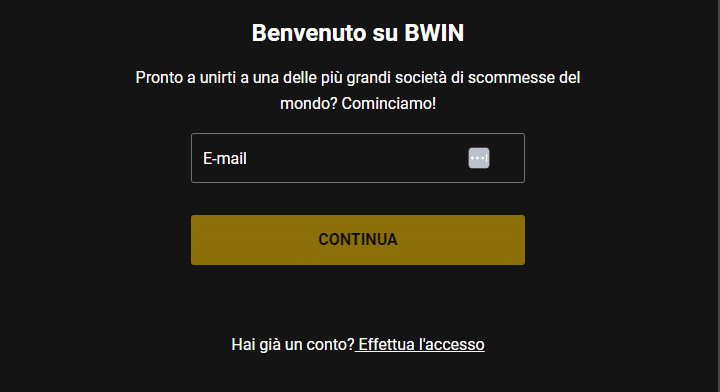 bwin registrazione