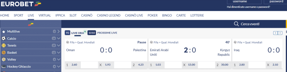 eurobet live
