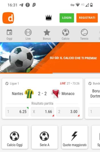 Gioco Digitale App-Palinsesto sportivo