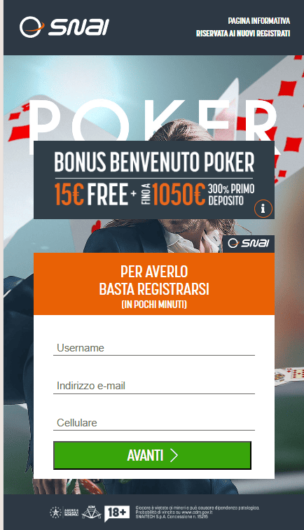 codice bonus snai poker