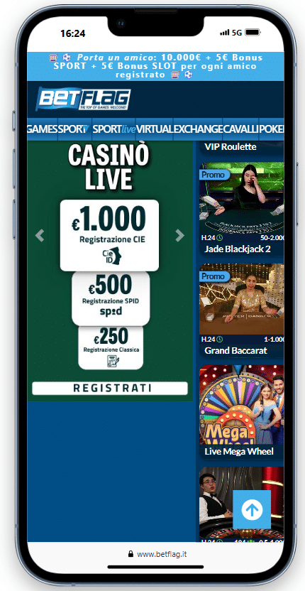 leader Betflag Casino tours bonus image