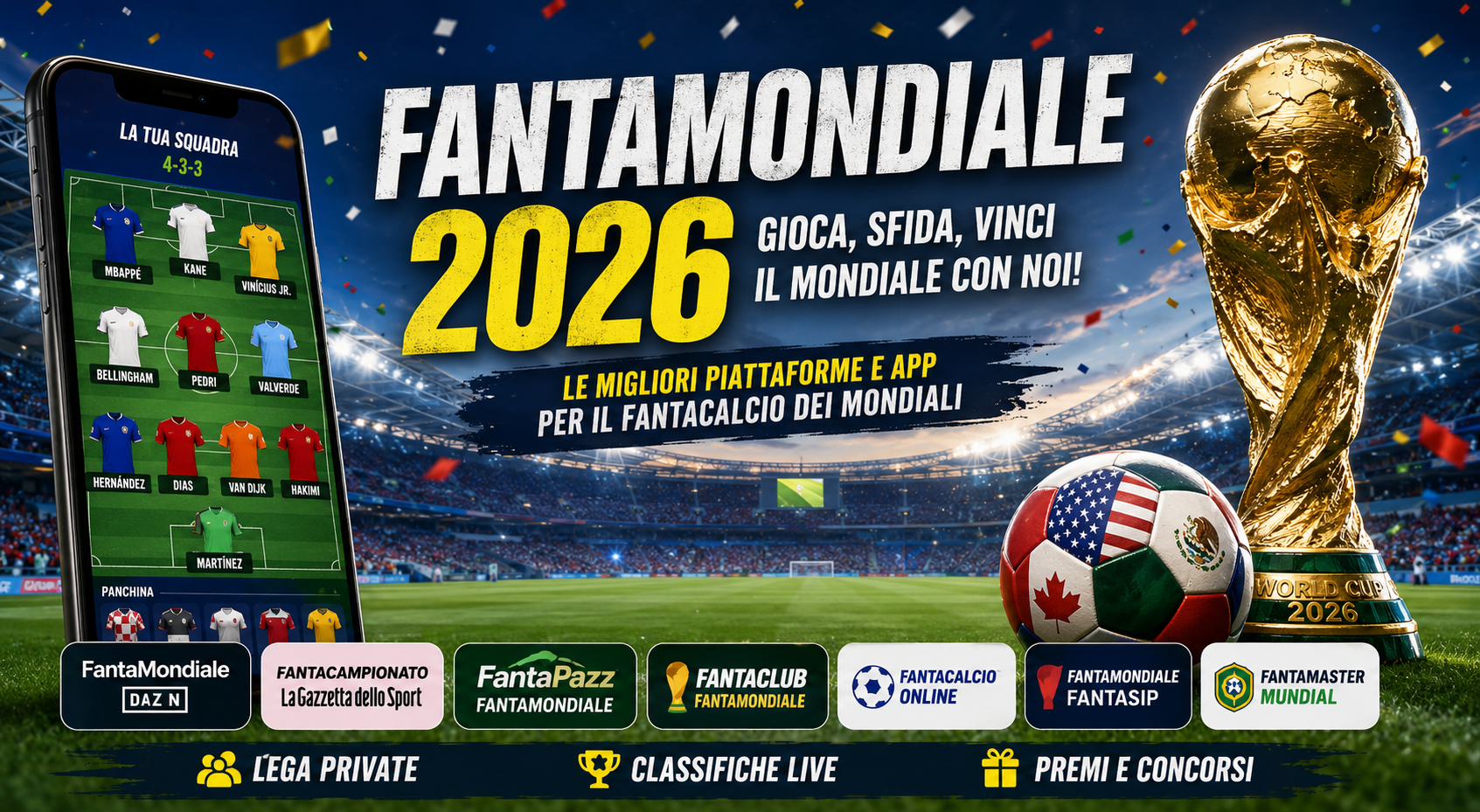 Fantacalcio, dove giocare al fantamondiale: piattaforme e app gratis e a pagamento