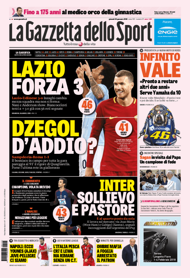 gazzetta dello sport 2018-01-25