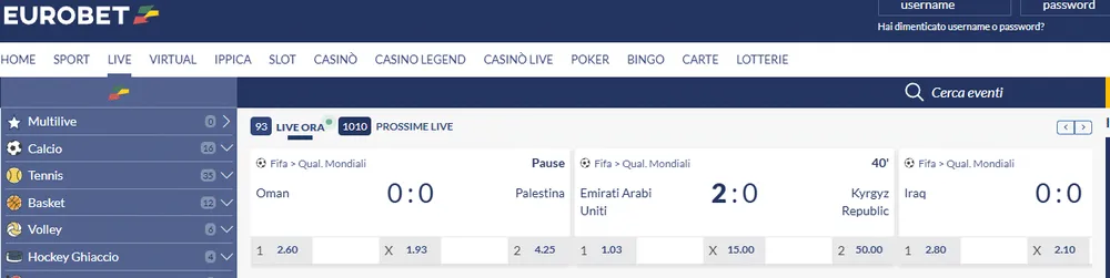 eurobet live