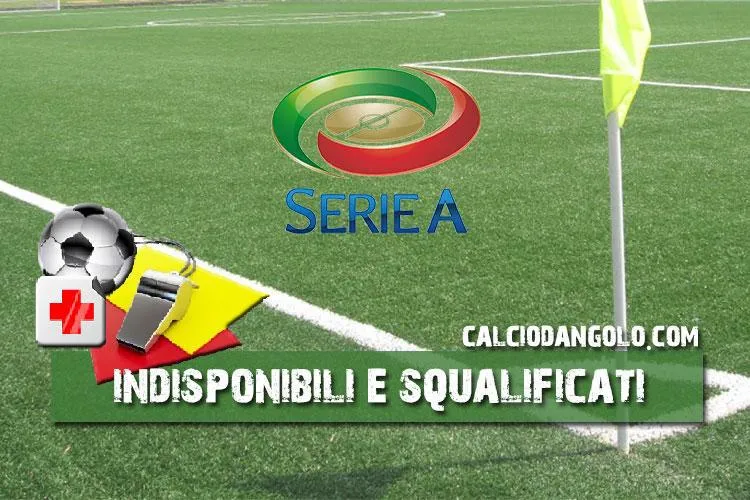Serie A, 15^ giornata: i calciatori indisponibili e squalificati