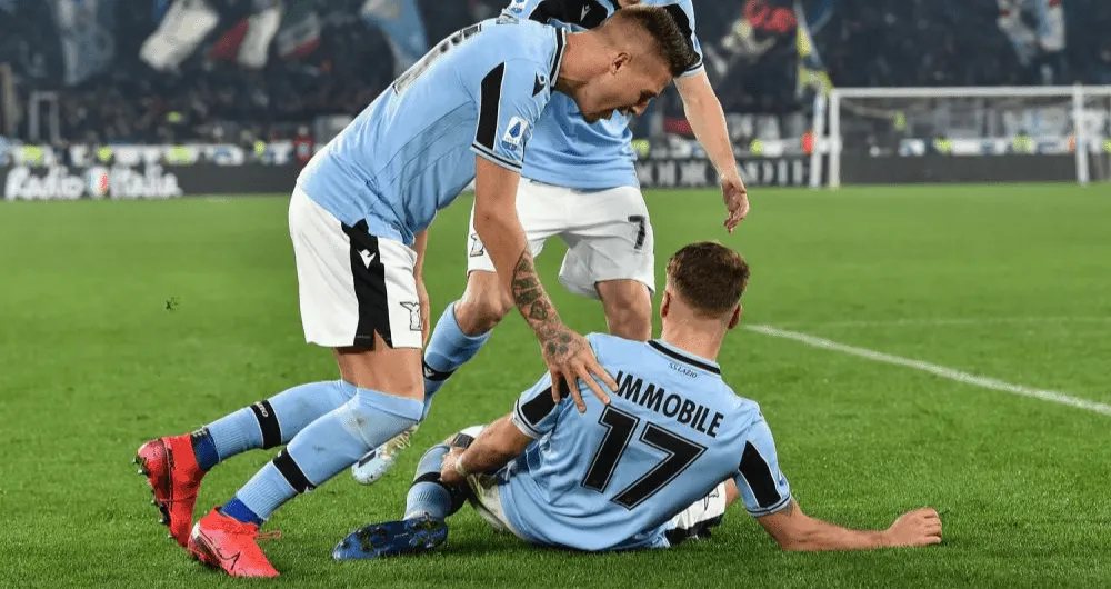 Esultanza Immobile Milinkovic-Savic Lazio