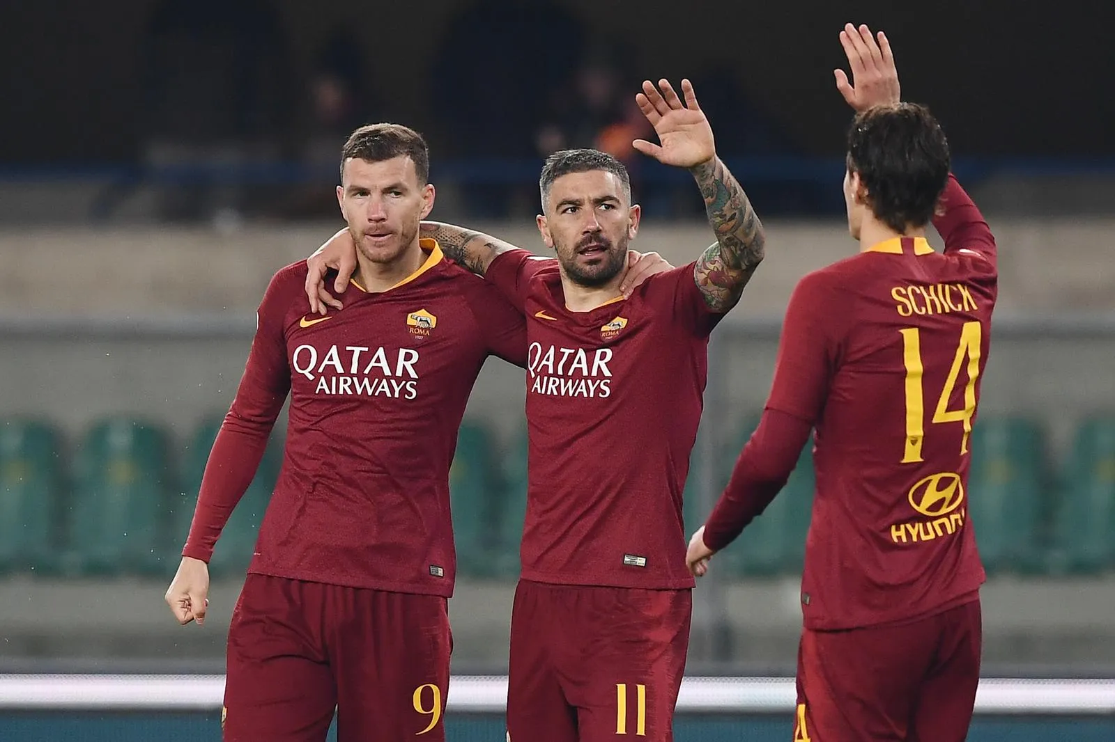 Chievo-Roma 0-3: un super Dzeko ed El Shaarawy trascinano i giallorossi