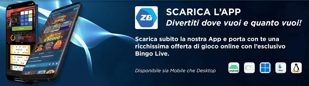 Schermata principale dell'app Zonagioco