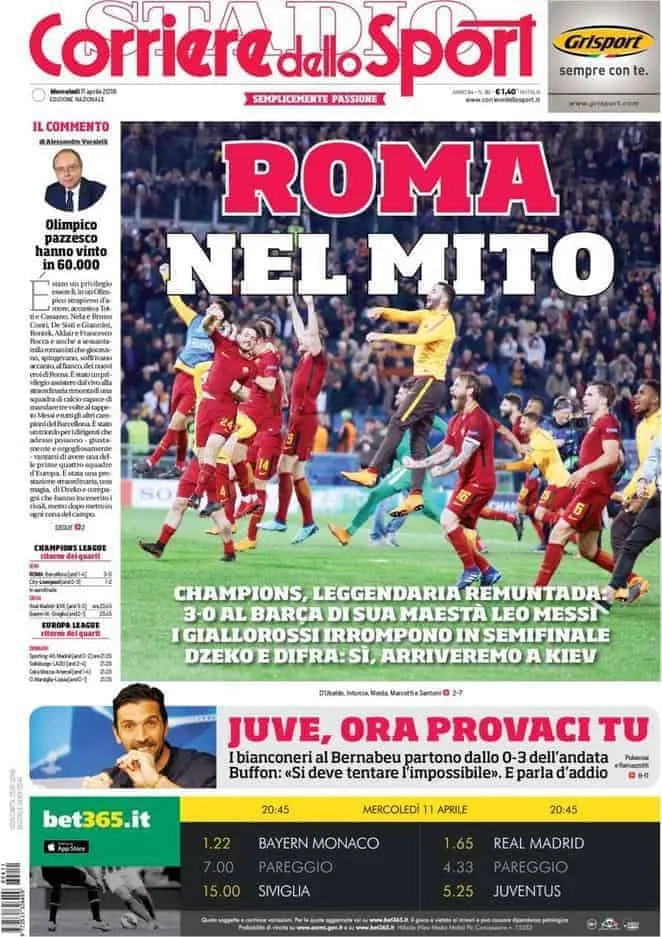 prima pagina corriere 11 aprile 2018