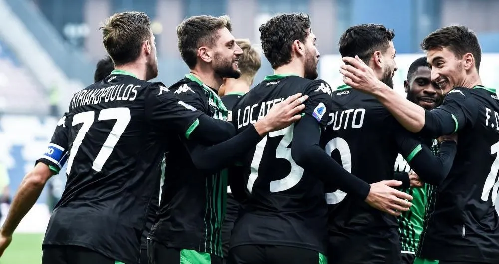 esultanza giocatori Sassuolo