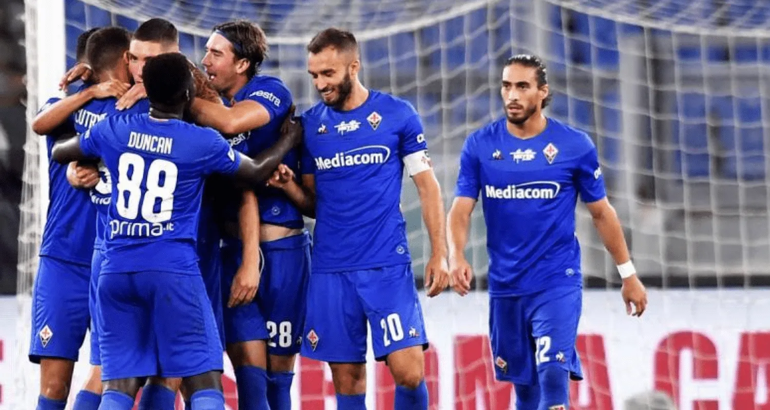 Esultanza giocatori Fiorentina