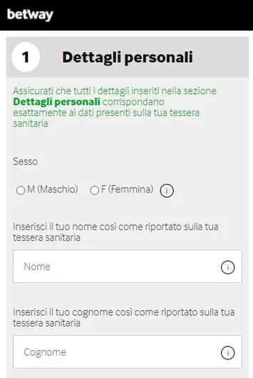 Betway resgistrazione