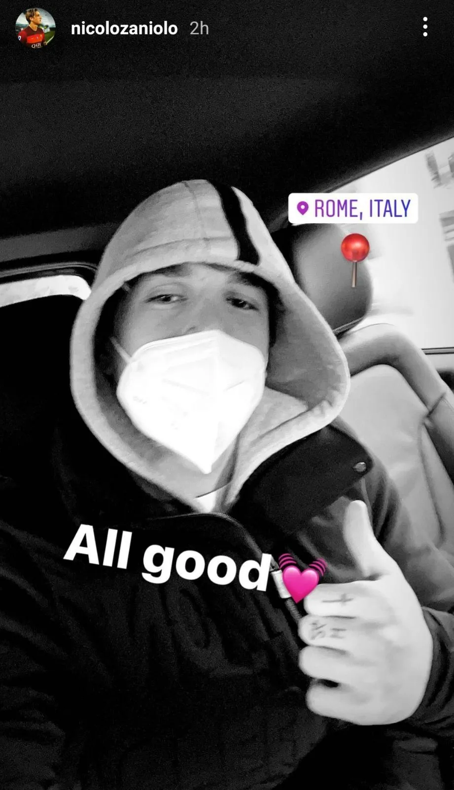 Storia Instagram Nicolo Zaniolo
