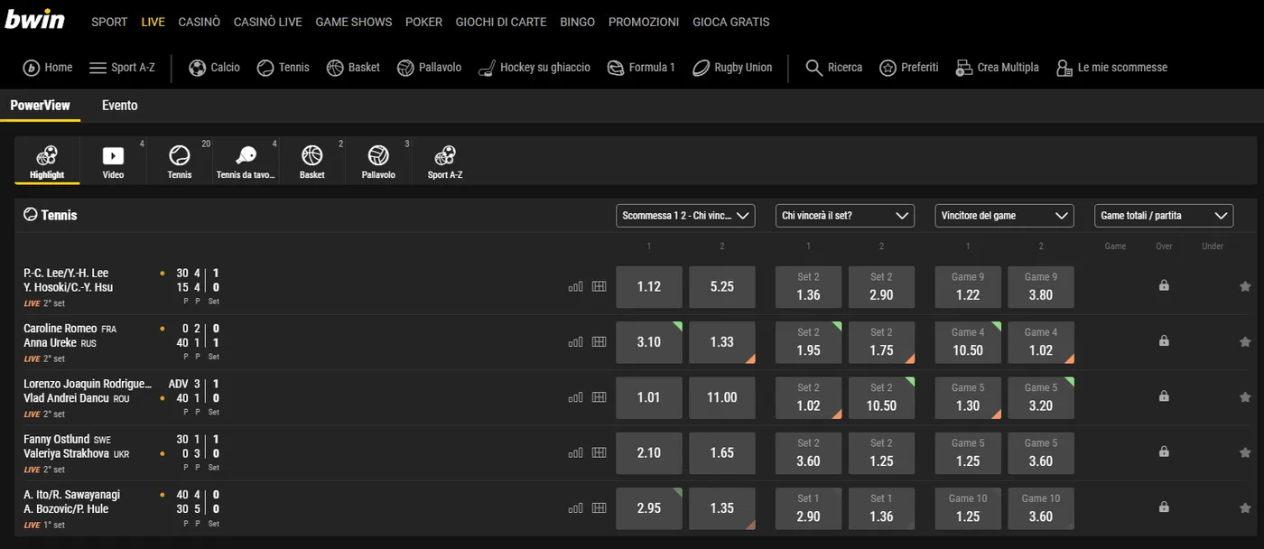 quote sulle scommesse