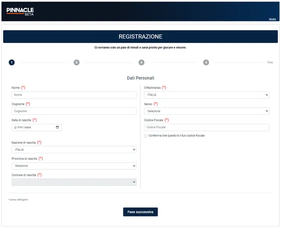 Codice promo pinnacle