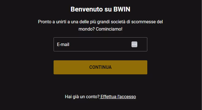 bwin registrazione