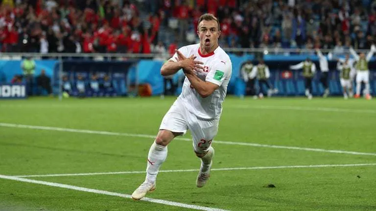 Esultanza Xherdan Shaqiri Svizzera
