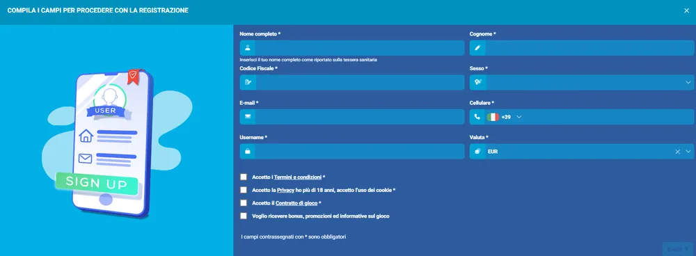 registrarsi su ZonaGioco 