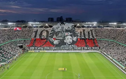 Legia Varsavia-Astana, coreografia shock della curva polacca