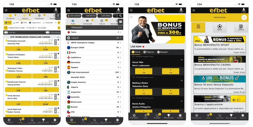 App Efbet scommesse