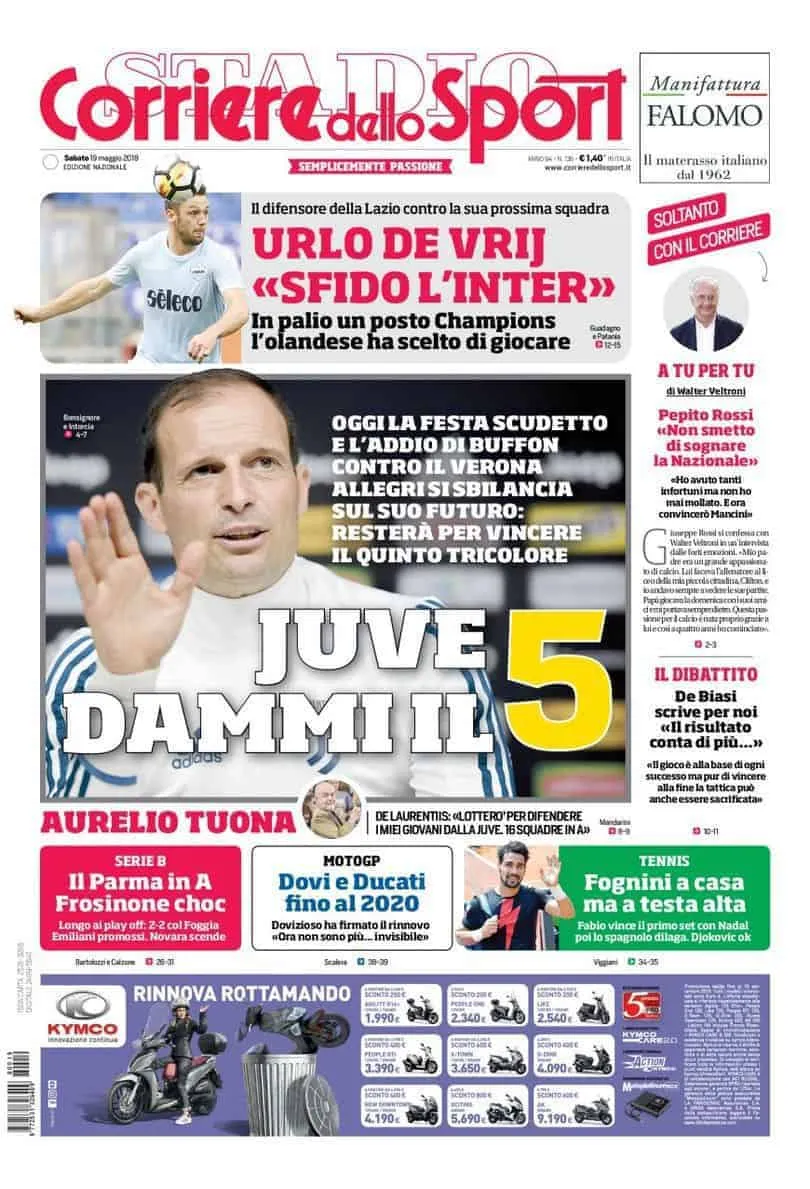 primapagina-corriere-sport-sabato-19-maggio