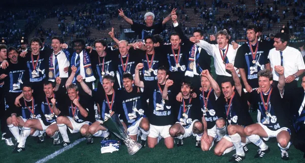 festeggiamenti Inter Coppa Uefa 1996-1997