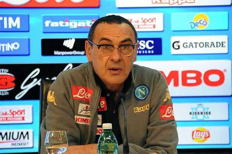 Napoli, Sarri in conferenza con Ancelotti, Simeone e Klopp: "Mi sento un intruso"