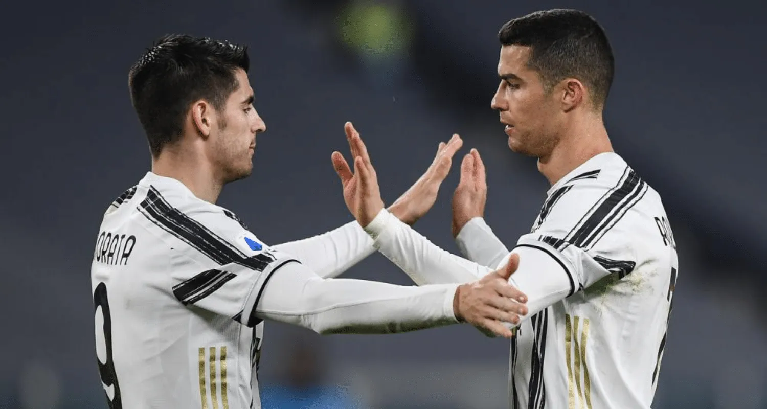 Esultanza Morata Ronaldo Juventus