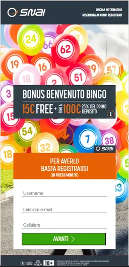 codice bonus snai bingo